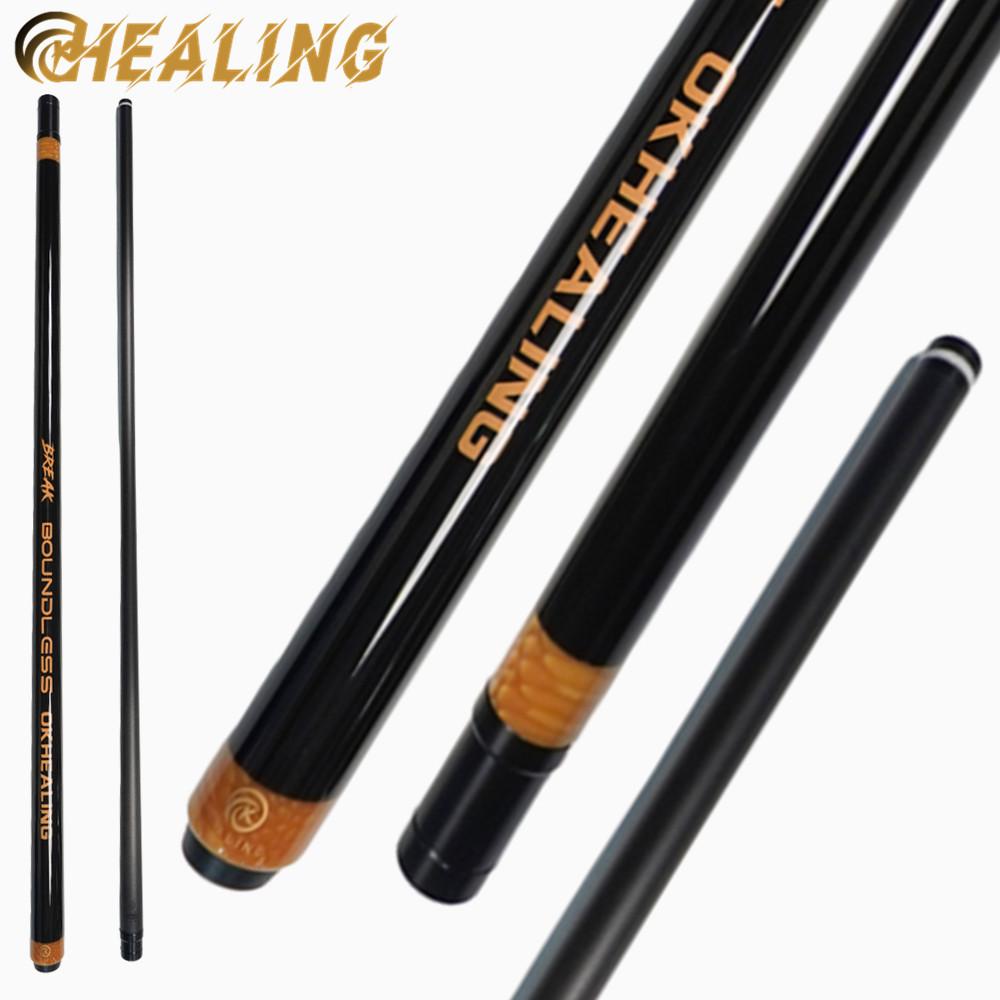 OKHEALING Carbon Fiber Pool Cue Stick (Professional Black Technology Low Deflection Billiard Cue Stick,12.9mm Tip,Radial,147cm) 12.9mm чёрный