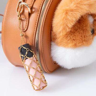 Hand-Woven Mesh Lipstick Bag with Stainless Steel Buckle for Multi-functional Cosmetic Storage