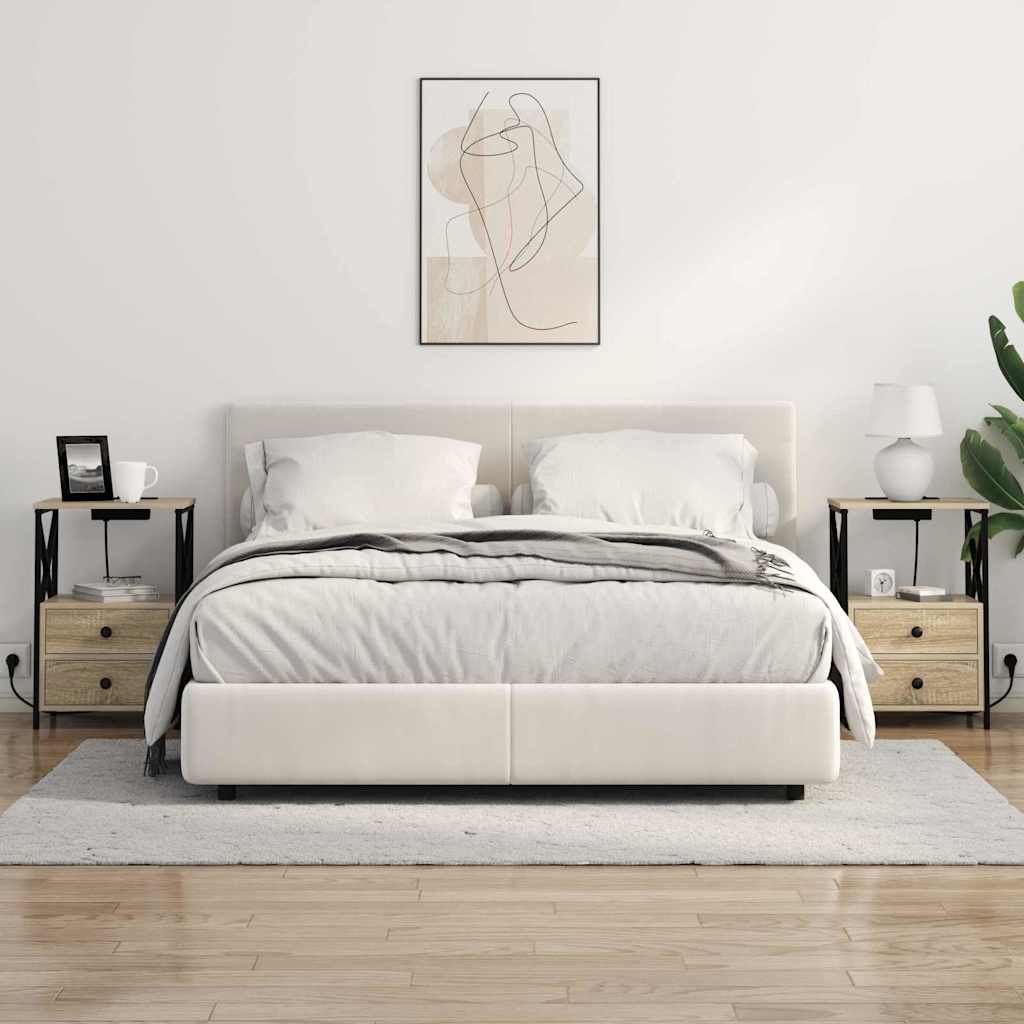 Nightstand Set 2 pcs Sonoma Oak Finish 40 x 31 x 60 cm Engineered Wood