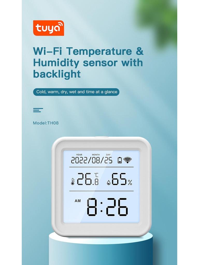 Tuya WiFi Temperature & Humidity Detector: Smart Indoor Zigbee Thermohygrometer.