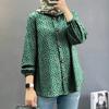 Plus Size Women's New Fashion Puffed Sleeve Floral Shirt