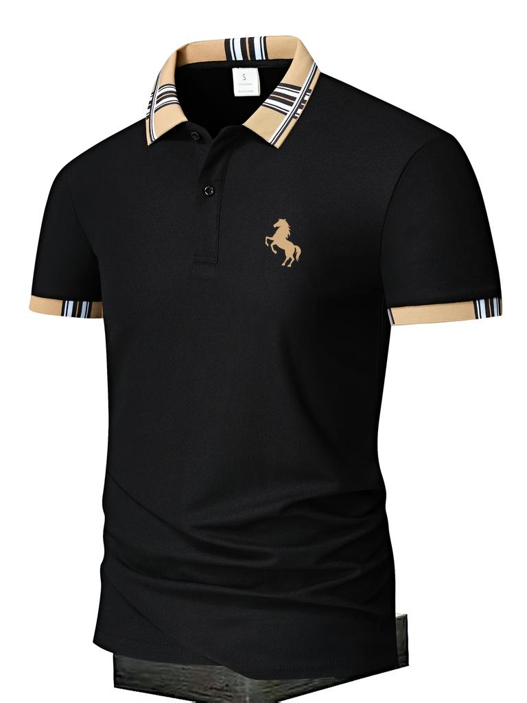  Casual Business Men'S Print Polo Shirt with Short Sleeves New Summer Fashion