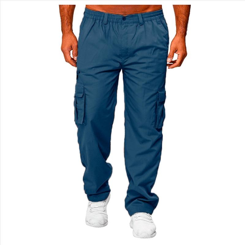 Men's Casual Multi-pocket Loose Straight-leg Cargo Trousers Fashion Casual Pants