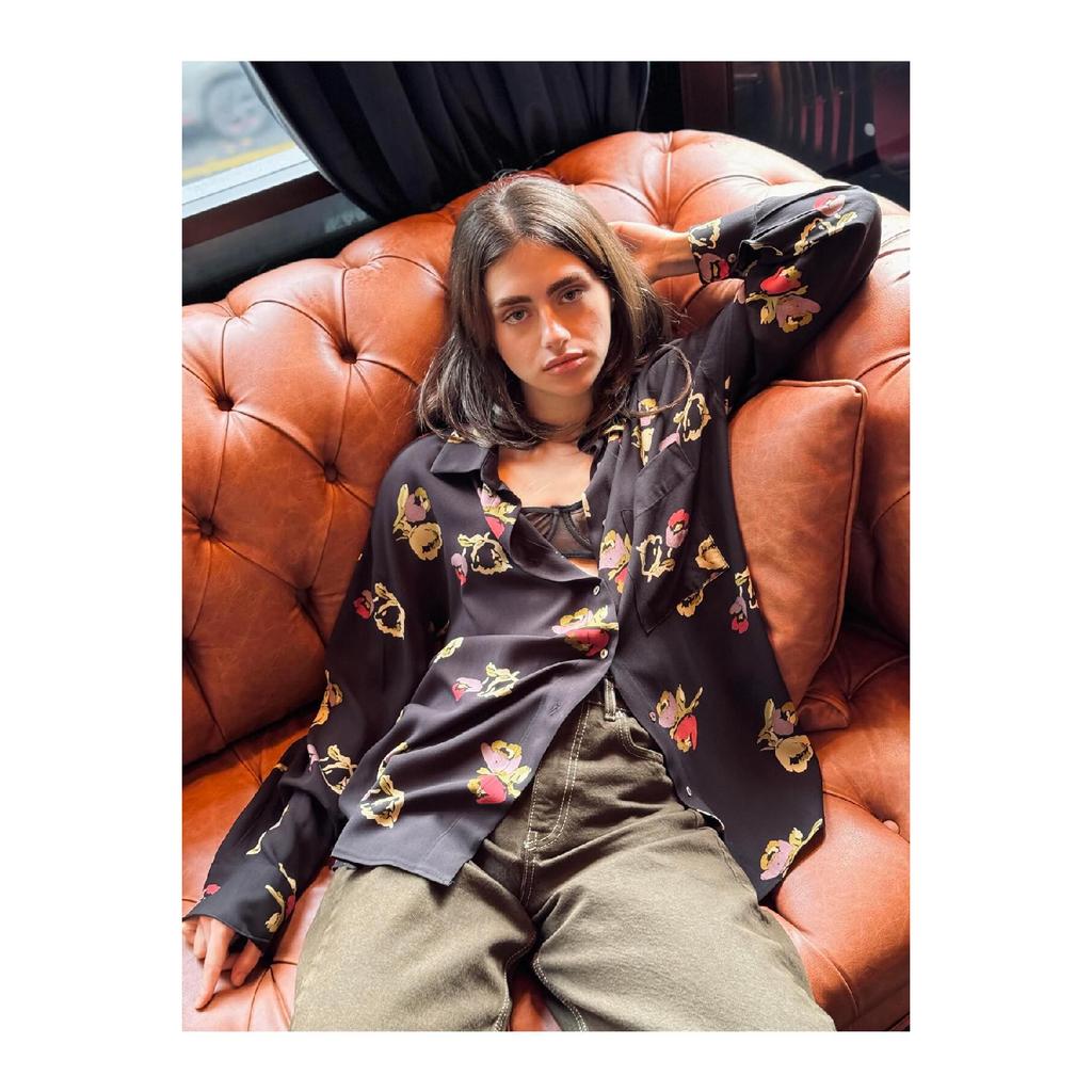 Design Boyfriend Vintage Pattern Shirt Women Multi Color