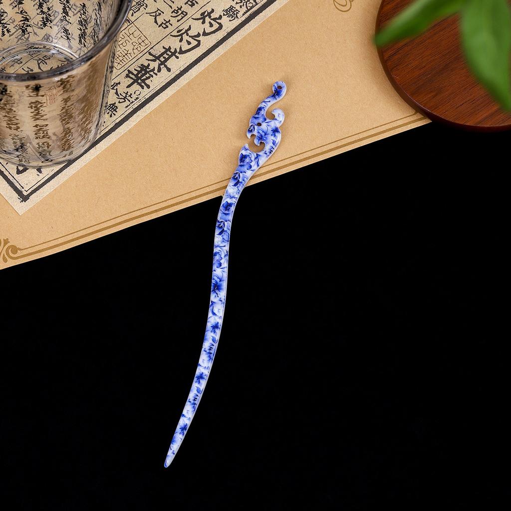 Neuer Chinesischer Stil Klassische Seladon Haarnadel Chinesischer Stil Acryl Haarnadeln Senior Gefühl von Cheongsam Hanfu Kopfschmuck Haarnadel