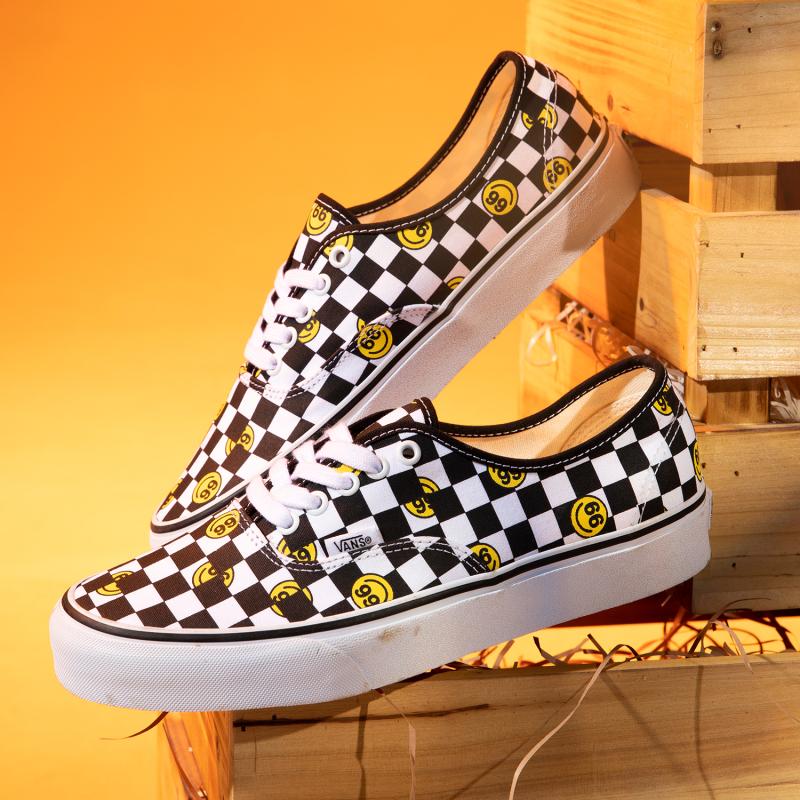 Vans Wallpaper Authentic Smiley 'Black White' Sneakers VN000EE3BP9