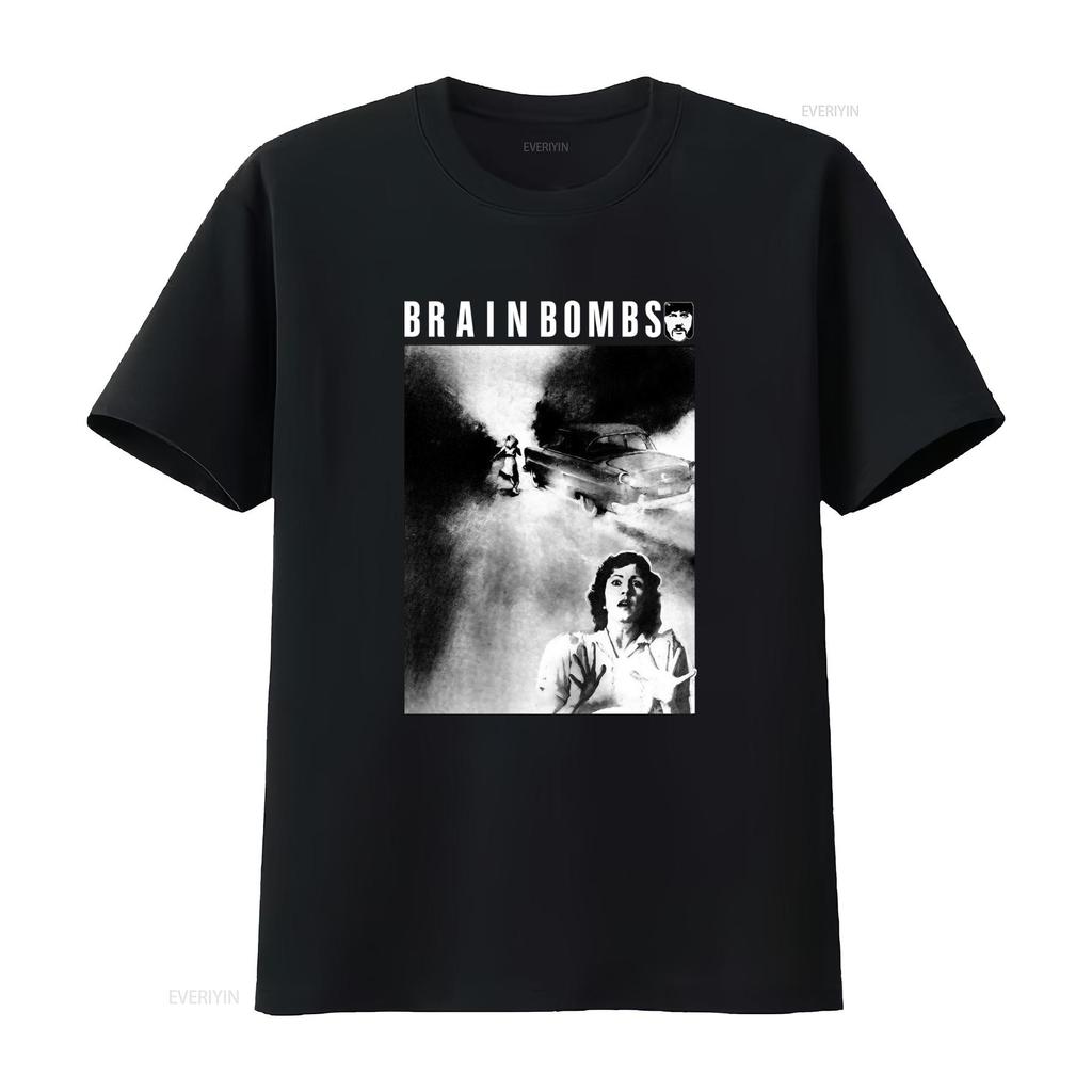 Vintage Brainbombs Band Tour Concert Black T Shirt Retro Horror Movie Inspired Design vintage Washed Comfortable Stretched