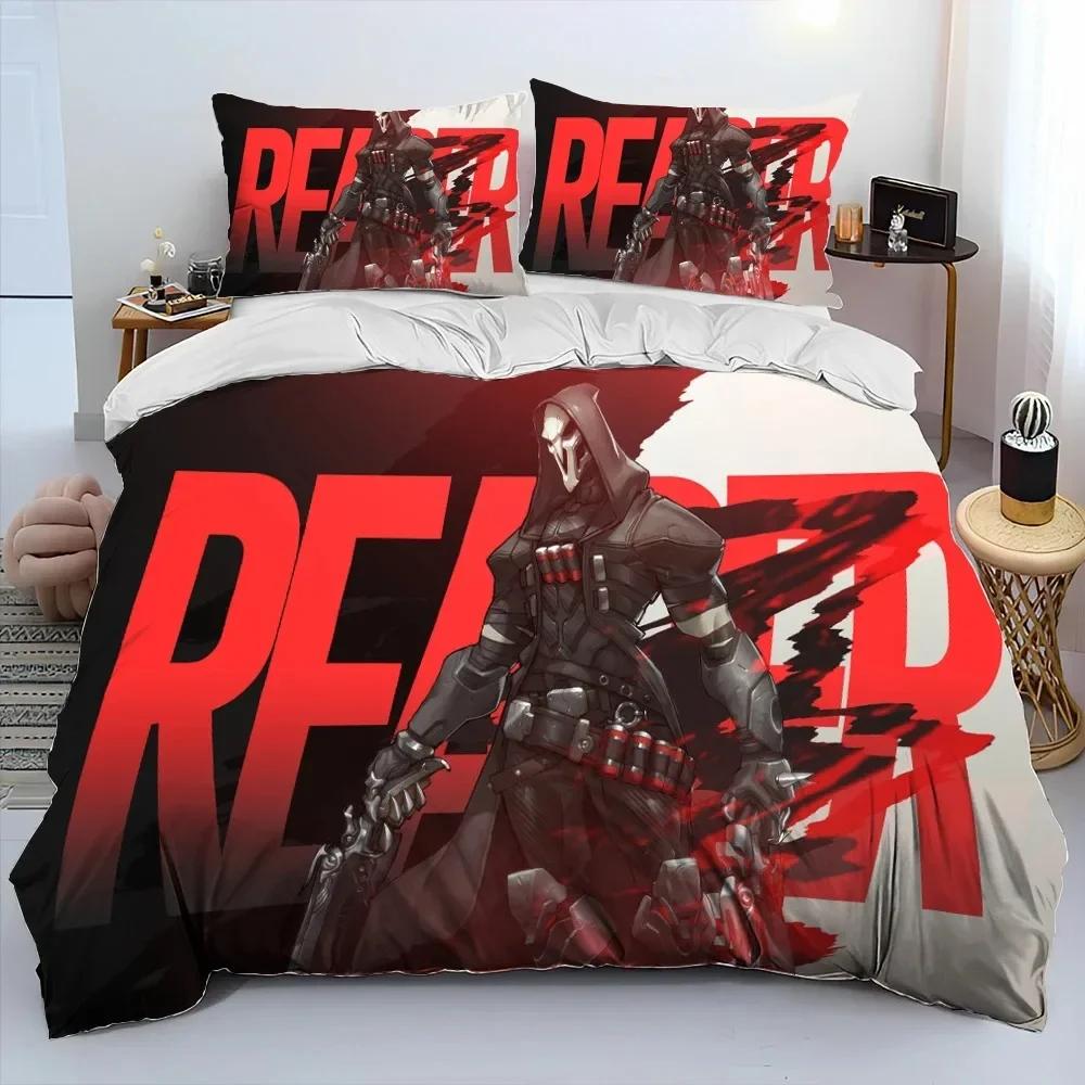 

Comforter Ow Overwatch Game Gamer Dva Bedding Set Printed Bed Set With Bed Soft Single Double Queen Super King Size Comforter (quilt)-EU Single(135*200cm)3pcs