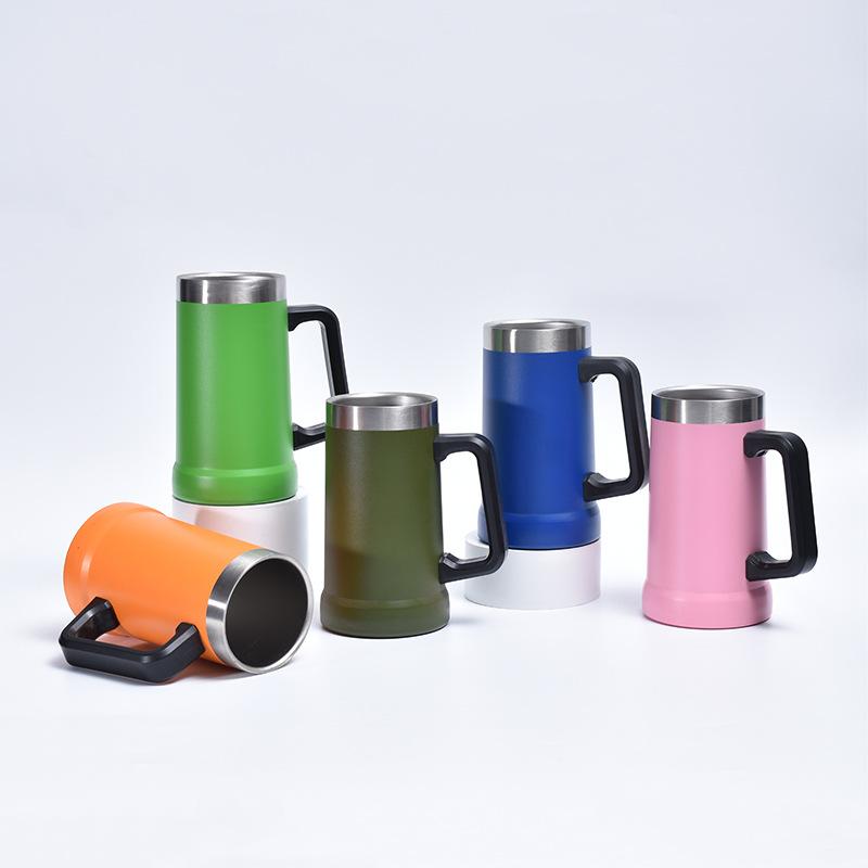 304 Stainless Steel Mug Large-capacity Office Coffee Mug with Handle Daily Fall-proof Leisure Beer Mug