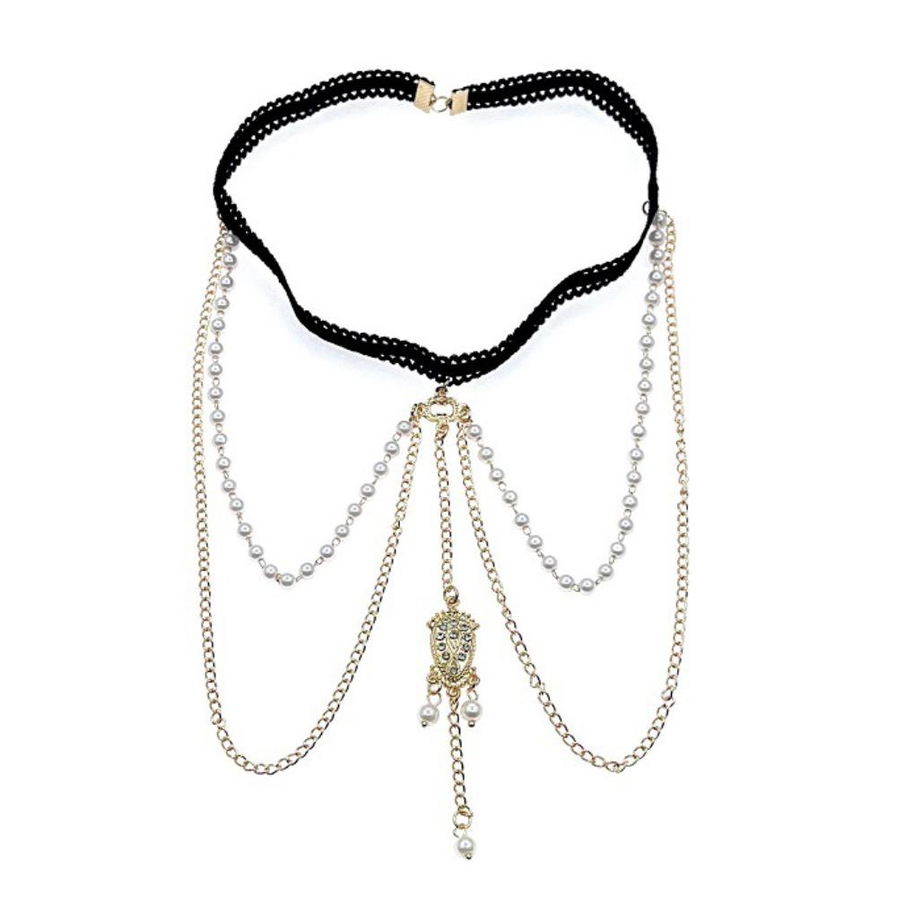 Multi-layers Elastic Band Leg Thigh Chain Layered Chains Pearl Leg Chain  Birthday Gift