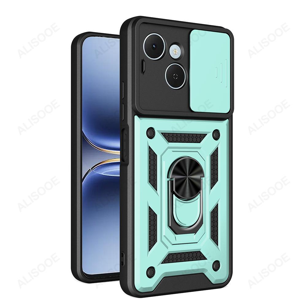 Armor Holder Funda for Tecno Spark 40C 4G Case Cover Slide Camera Protection Ring Stand Shockproof Back Capa Funda