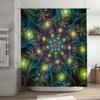 Modern Bathroom Decoration Blue Green Yellow White Fractal Shower Curtain For Tub Home Decor Waterproof 3D Printing Artistic Pri
