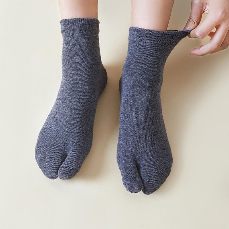 Cotton Tabi Socks Two Toe Flip Flops Socks Mens Womens Indoor Clogs Socks for Hallux Valgus Orthopedic Japanese Two-toed Socks