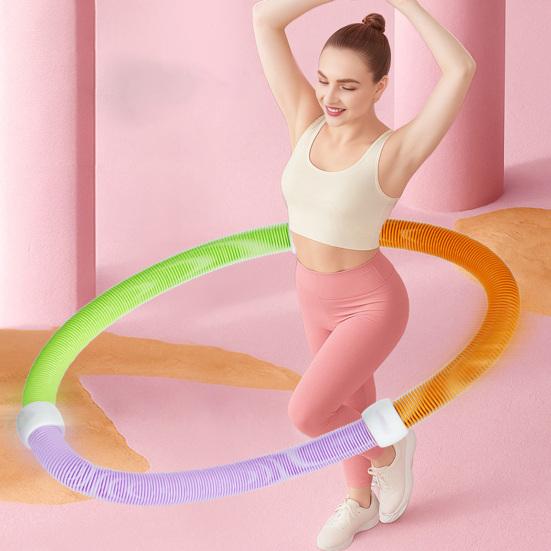 Weighted Soft Spring Hoop Waist-Friendly Foldable Fitness Hoop Portable Home Gym Men Women Adults Body Waist Slimming Exercise Equipment