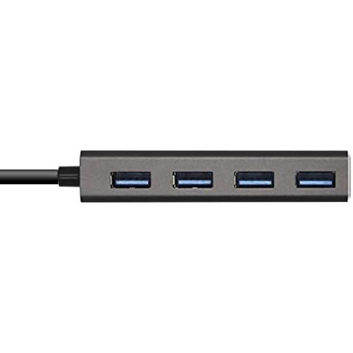 Aisens - A109-0403 - Hub USB 3.1 USB-C, USB-C Mâle À 4 X Type A Femelle, Gris, 15 Cm