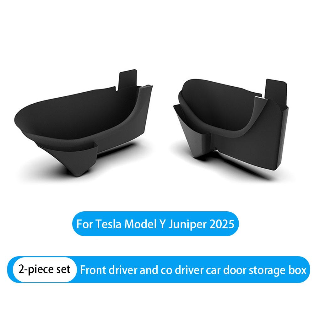 Car Door Side Storage Box For Tesla Model Y Juniper 2025 Full-Cover Front And Rear Door Tray Organizer Car Interior Accessories