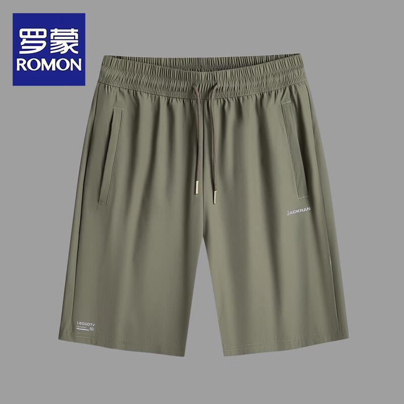 ROMON Men s Plus Size Summer Quick-Dry Casual Mid-Length Shorts 3XL хаки