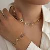 New Trendy Colorful Rhinestone Star Chain Necklace Bracelet Set for Men Vintage Punk Adjustable Jewelry Set Accessories New