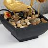 Tabletop Water Fountain USB Powered Golden Lotus Desktop Decorative Waterfall Fountain with Rocks for Home Bathroom Bedroom Indoor Zen Decor