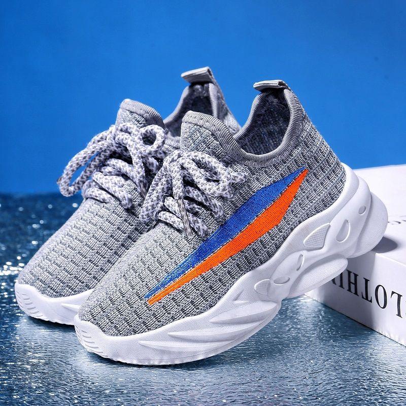 Men's and Women's Shoes, Spring New One-foot Non-slip Children's Running Shoes, Lightweight Breathable Mesh Casual Sneakers