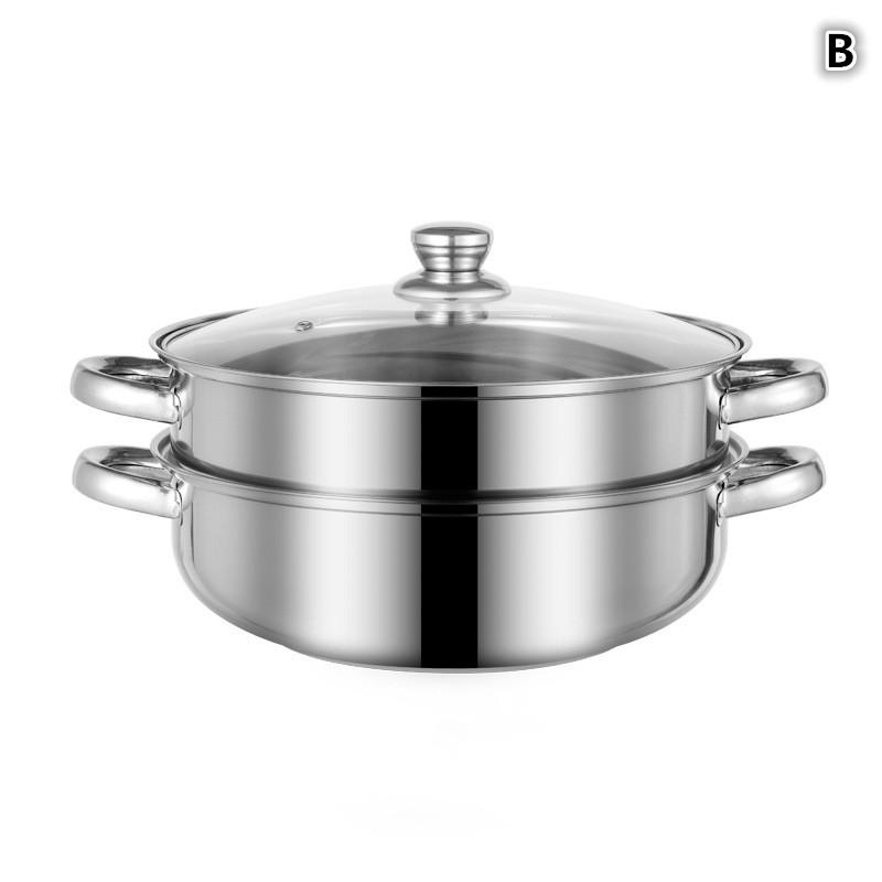 Stainless Steel Single/Double-Layer Steamer Basket Strainer Pot Steaming Grid Thickened Generic Food Steam Rack Home Cooking