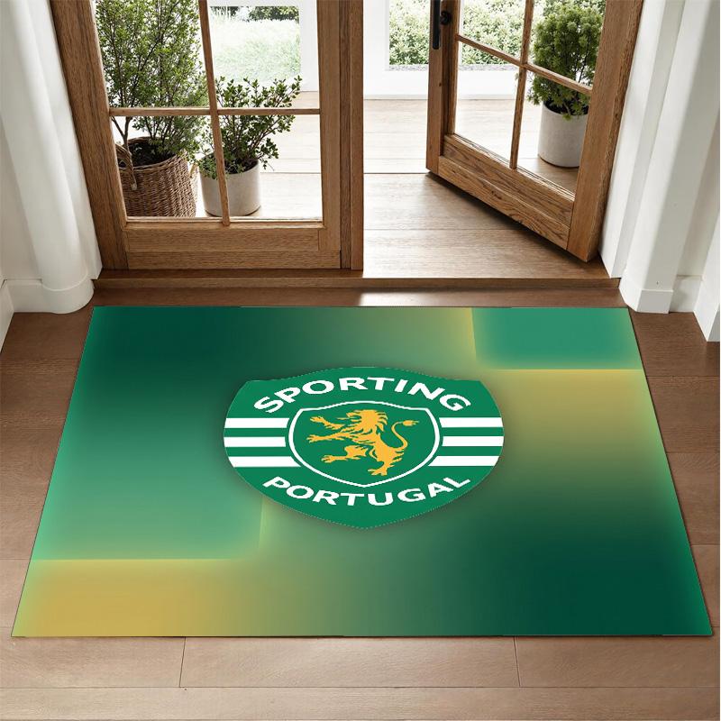 Sporting CP FC Design Crystal Velvet Rug Soft Decorative Mat for Bedroom Entrance
