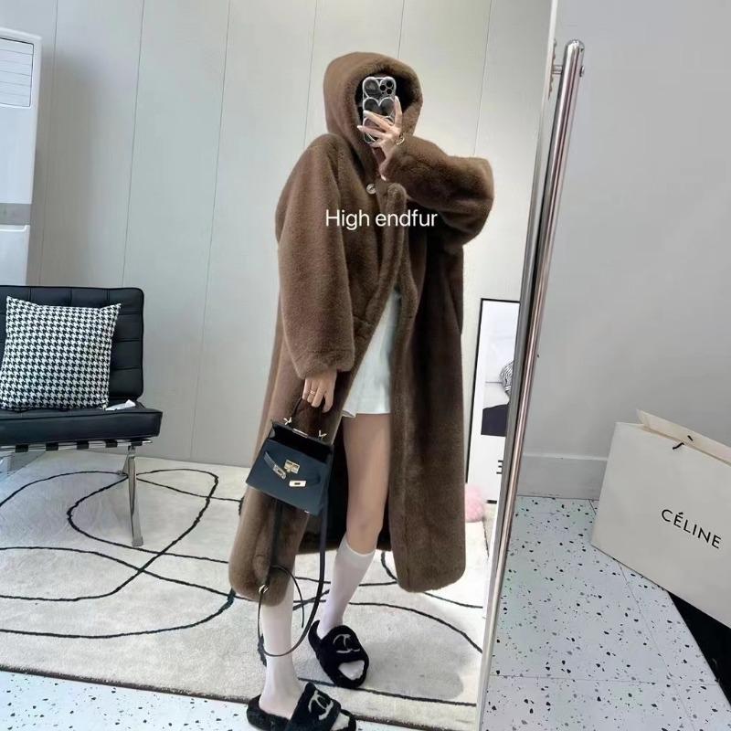 Шуба женская европейская норковая с капюшоном — фото 5