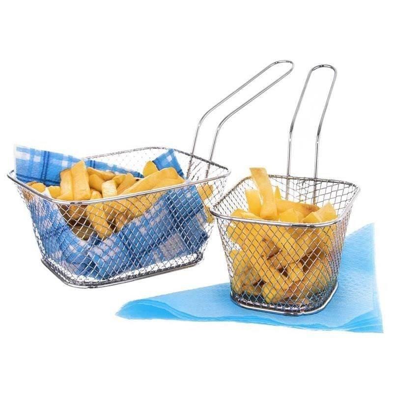French Fries Basket Snacks French Fries Serving Appetizers Silver Container