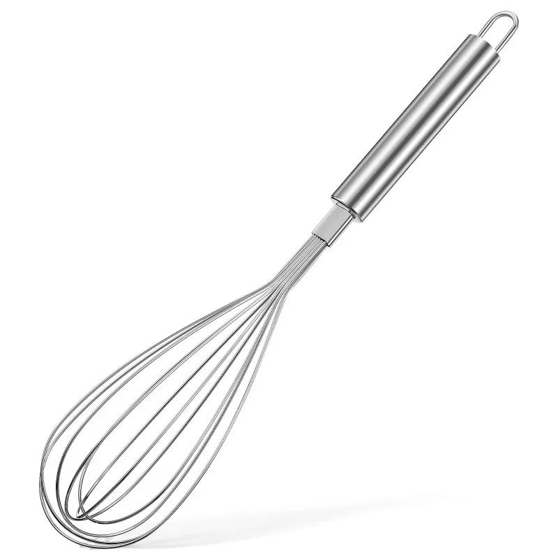 

Полуавтоматический венчик из нержавеющей стали - Венчик с нажимом и вращением, Бытовой миксер, Инструмент для выпечки, Миксер для теста/пирогов, Кухонный гаджет для выпечки