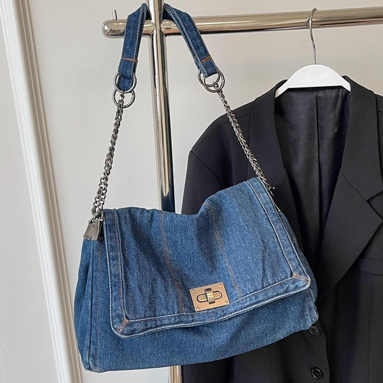 

Джинсовая сумка через плечо для женщин Повседневная сумка на открытом воздухе Свадьба День рождения Вечеринка Deep Blue