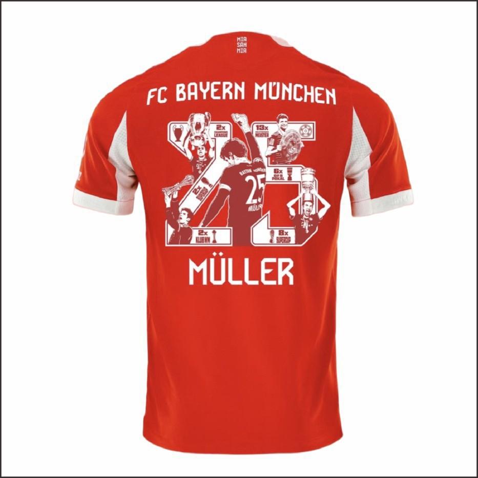 2526 Bayern Munich Home Muller No. 25 Commemorative Jersey No. 9 No. 10 Player Version Fan Version Football Jersey Children
