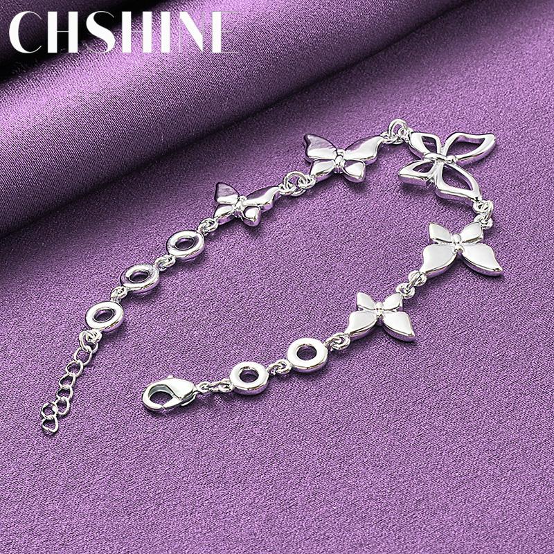 CHSHINE 925 Sterling Silver Butterfly Bracelet For Women Charm Jewelry