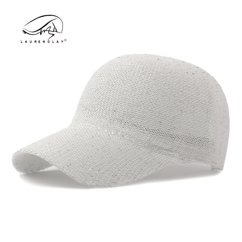 Fashion sequined mesh cap summer breathable hard mesh baseball cap women's outdoor sunscreen visor versatile