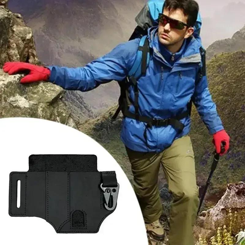 1pc Tool Pocket PU Multifunctional Storage Wear Resistant Durable Retro Outdoor Sports Pocket Tool Leather Case Flashlight Cover