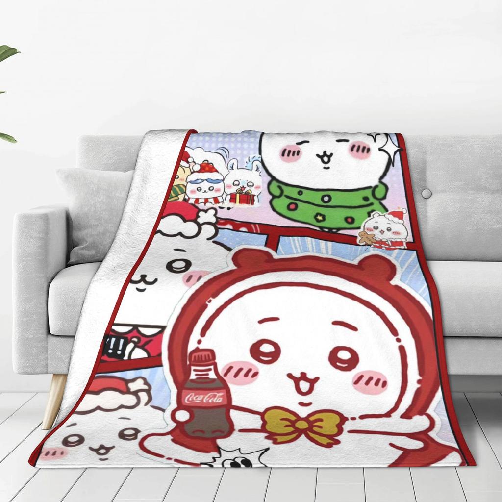 Cute Chiikawa Collection Warm Soft Blanket  Girls Boys Plush Throw Blanket Novelty Home Decor Flannel Bedspread Sofa Bed Cover