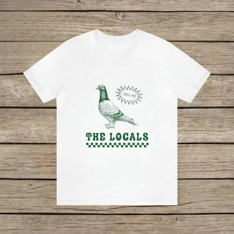 Unisex Clothing Unisex The Locals Pigeon Funny Retro Tshirt Silly Pigeons Lover Bird Vintage Local Street Cotton TShirt Breathable