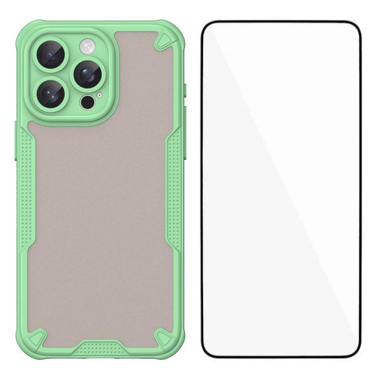 

WANLONFENG MFFJ Series For iPhone 14 Pro Case Anti Drop TPU Phone Back Cover with Screen Film Green