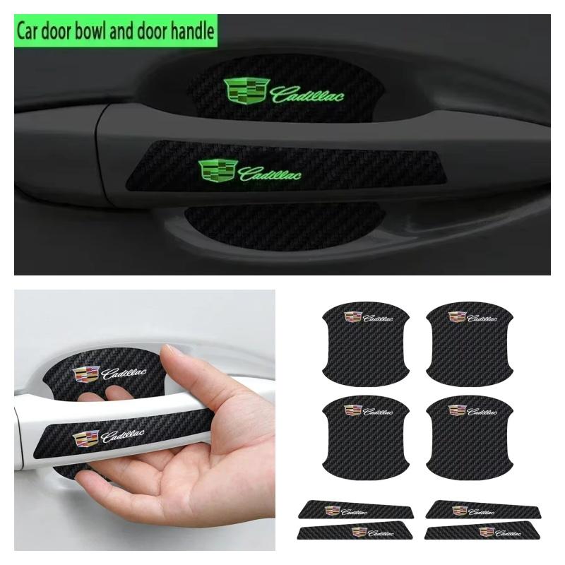 Leuchtende Auto-Türgriff-Aufkleber Kratzfeste Decals für Cadillac Escalade CT4 CT5 CT6 XT4 XT5 XT6 CTS ATS SRX XTS STS SLR