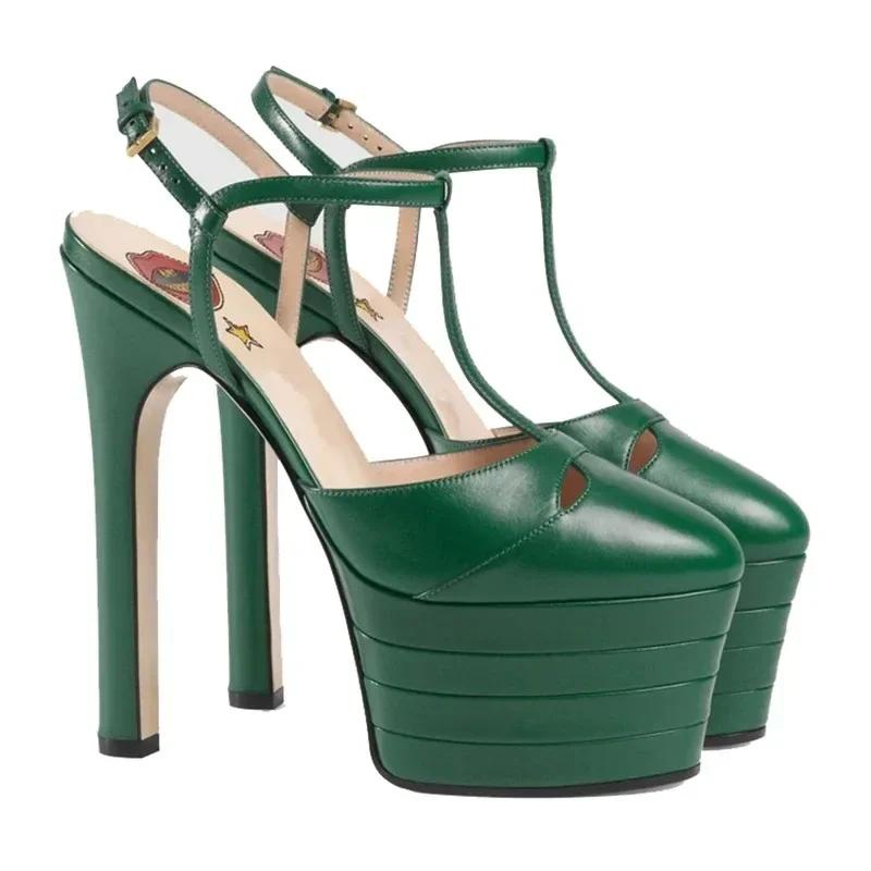 Fashion Brand Sexy Rivet 16cm High Heel Sandals Platform Party Wedding Ball T-stage Women Shoes High Quality Large 43summer Female Shoes