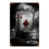 Ace of Spades Metal Wall Art X Inch Vintage Poker Table Decoration Heavy Metal Construction Poker Chips Playing Cards Sig