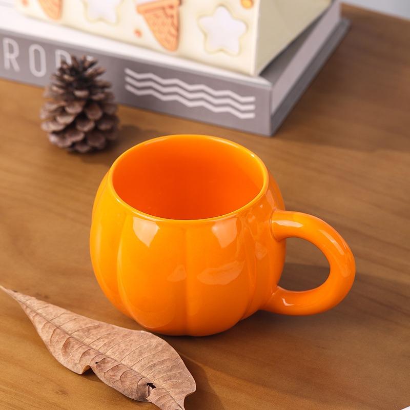 Halloween Ceramic Cute Pumpkin Mug Breakfast Cup Student Personalized Water Cup Coffee Cup Milk Cup For Daily Drinking