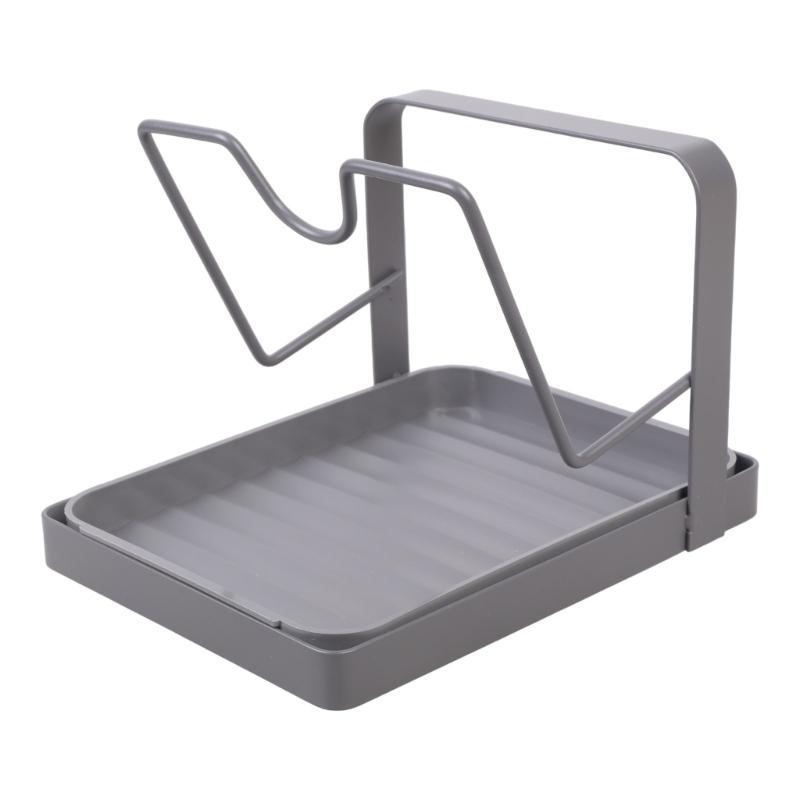 Double Deck Kitchen Organizers for Pot Covers and Cutting Boards with Suction Base for Easy Setups and Space Saving