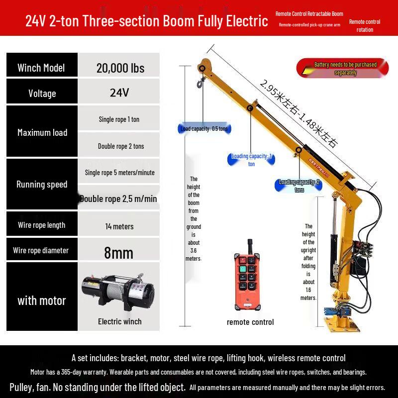 Vehicle-Mounted Electric Hydraulic Telescopic Crane