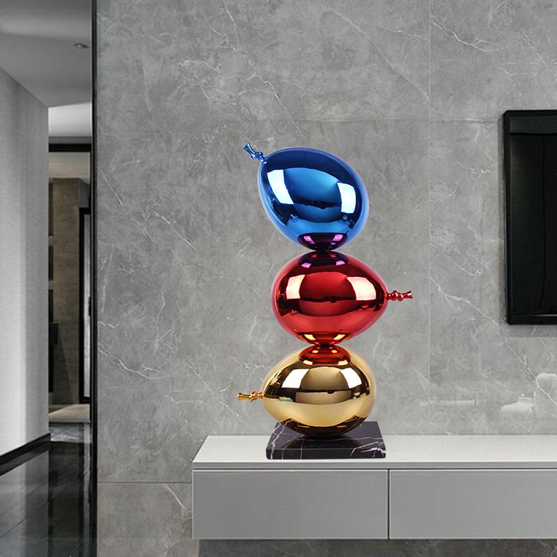 Creative Crafts Home Decoration Balloon Statue Living Room Atmosphere Electroplated Balloon Sculptures Hotel Art Installation