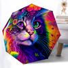 1pc Colorful Cat Floral Print Automatic Opening and Closing Folding Umbrella with 8 Iron Ribs - Portable, Foldable for Travel Yy251124056