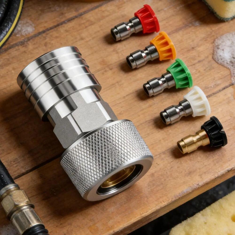 Metal Construction Quick Connector Multiple Degree Spray Nozzle Tips  Garden Washing