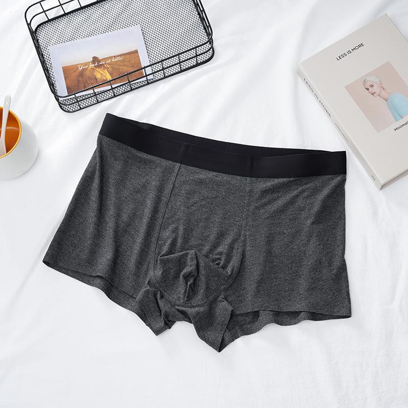 

Бесшовные шорты с четырьмя углами однотонные больших размеров мужское короткое нижнее белье L чёрный