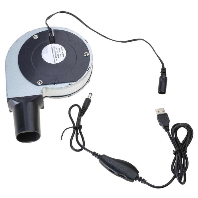 5.5x2.1mm BBQ Fan 11cm 5000RPM 12V USB Powered Portable Blower with Speed Adjustment for Outdoor Cooking 1