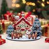 DIY Wooden Assembled Christmas Cartoon House Ornament Painted Decoration Children's New Year Gift