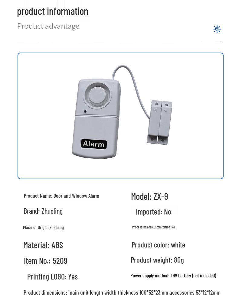 Wireless Door & Window Magnetic Contact Alarm System